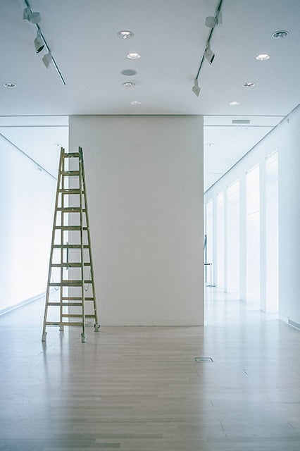 Empty room with a ladder