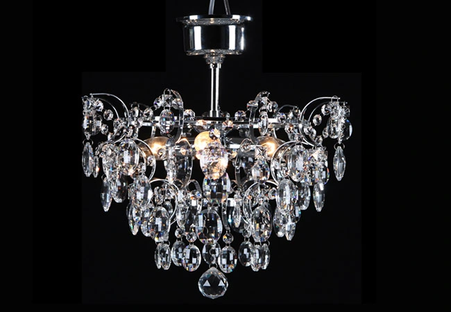 Crystal chandelier by KY Lighting on black background