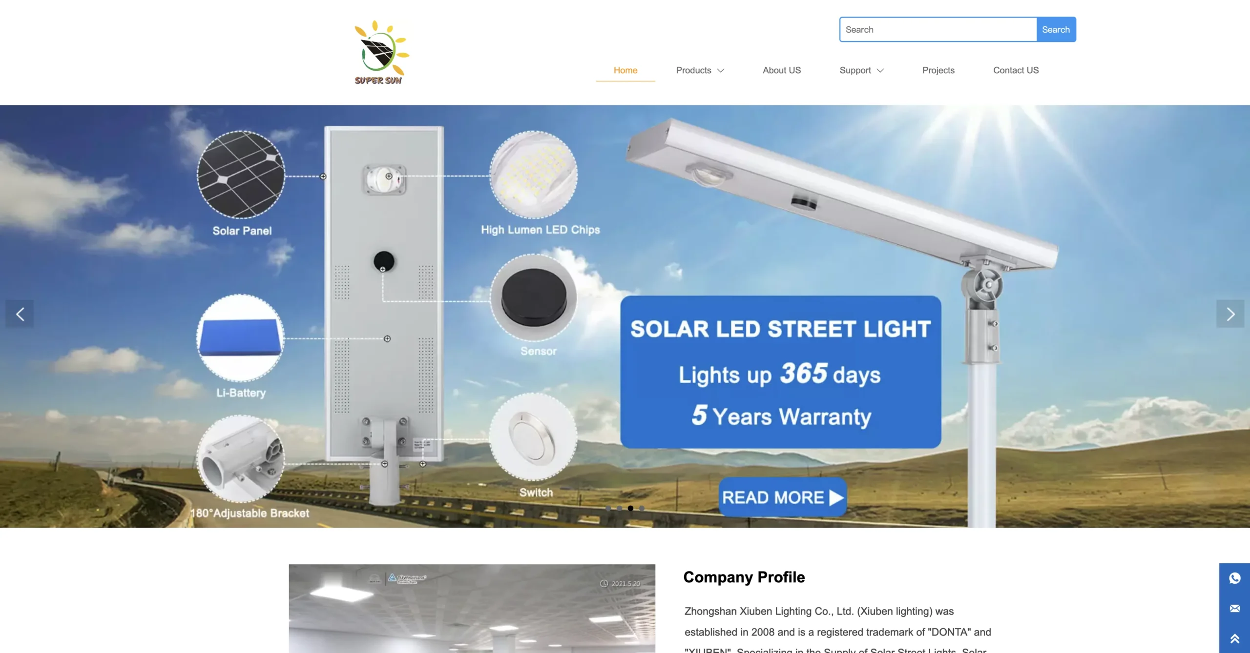 Xiuben Lighting website
