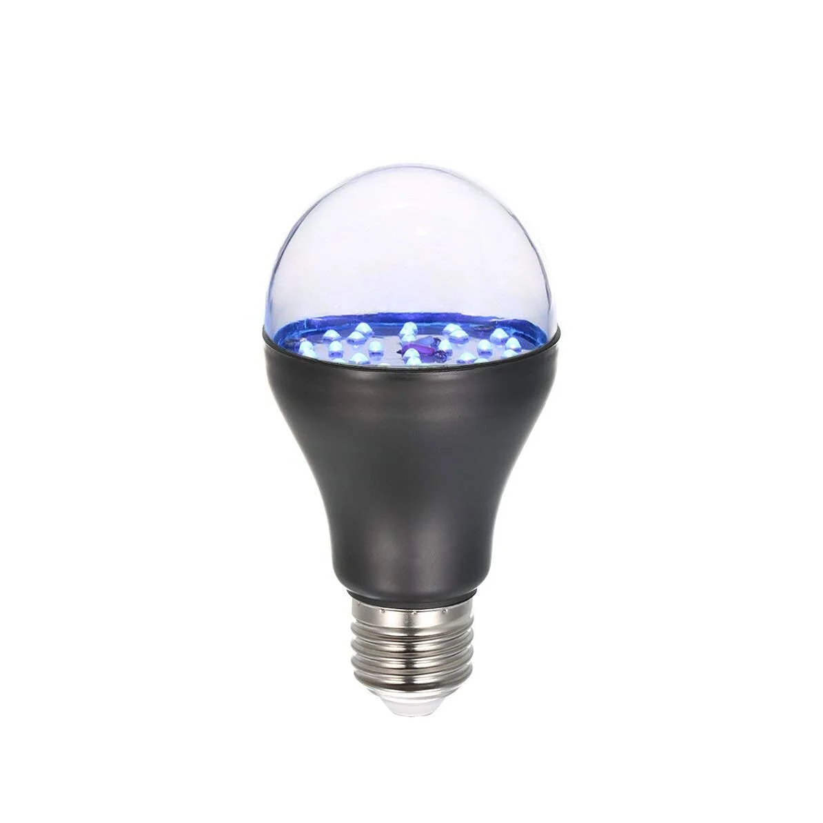 UV LED bulb with a clear top and visible blue LEDs inside ideal for sterilization and other specialized applications