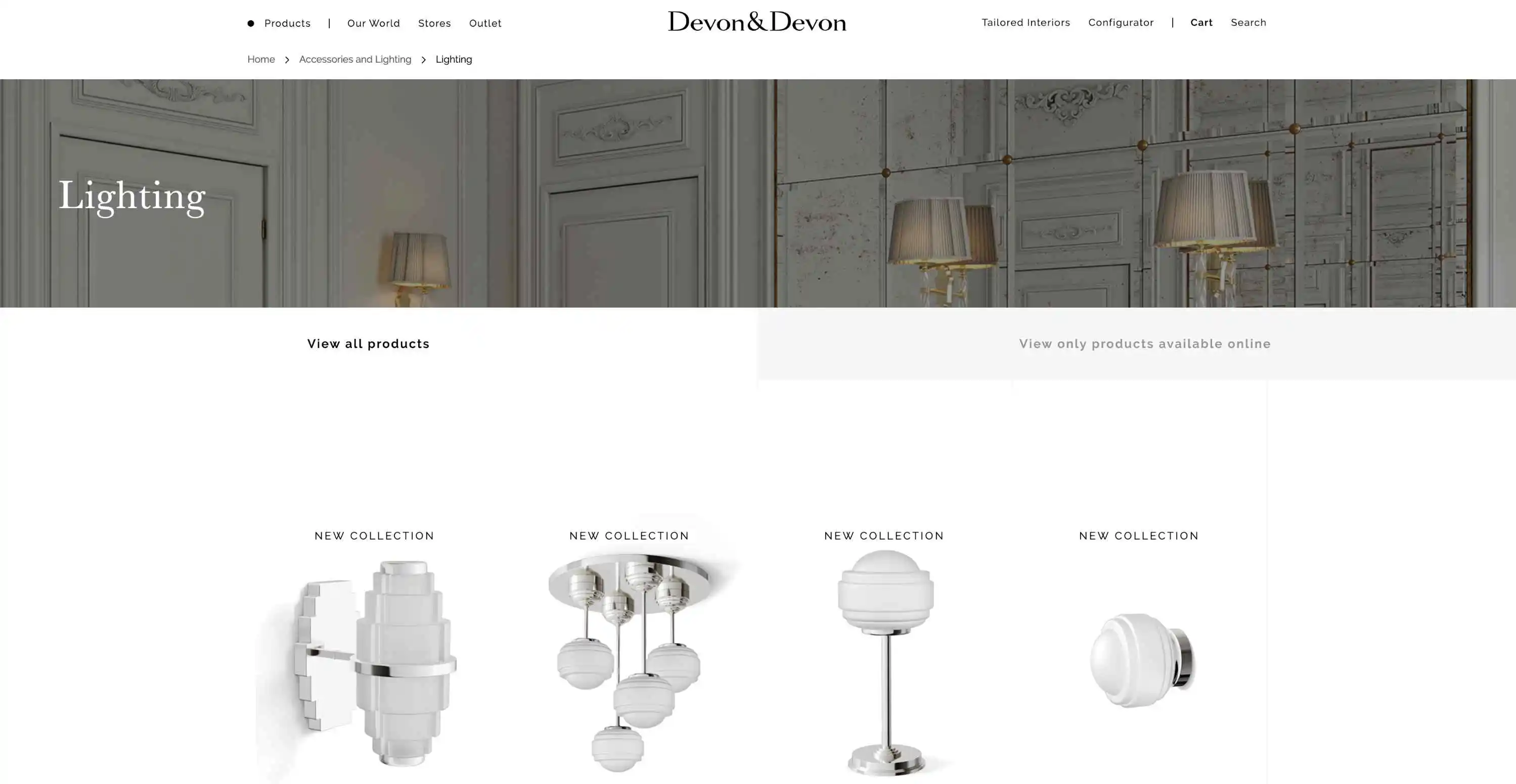 A sleek website design for David Bowen Lighting a Devon based company